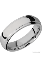 6 mm wide Domed Stepped Down Edges Titanium band.