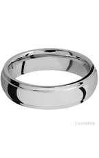 6 mm wide Domed Stepped Down Edges Titanium band.