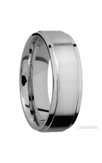 7 mm wide Flat Grooved Edges Titanium band.