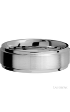 7 mm wide Flat Grooved Edges Titanium band.