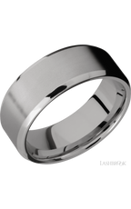 8 mm wide Beveled Titanium band.