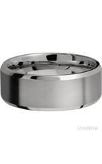 8 mm wide Beveled Titanium band.