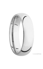 6 mm wide Domed Cobalt Chrome band.