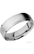 7 mm wide Flat Grooved Edges Cobalt Chrome band.
