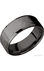 8 mm wide Beveled Tantalum Noir band.