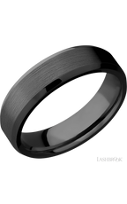 6 mm wide Beveled Zirconium band.
