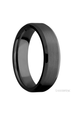 6 mm wide Beveled Zirconium band.