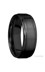 7 mm wide Stepped Bevel Zirconium band.
