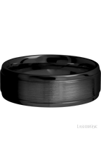 7 mm wide Stepped Bevel Zirconium band.