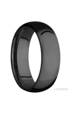 7 mm wide Domed Zirconium band.