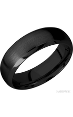 7 mm wide Domed Bevel Zirconium band.