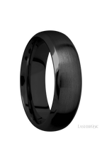 7 mm wide Domed Bevel Zirconium band.