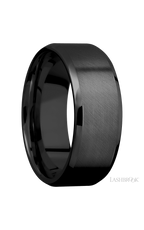 8 mm wide Beveled Zirconium band.