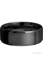 8 mm wide Beveled Zirconium band.