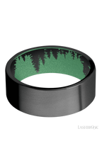 8 mm wide Flat Zirconium band featuring a Squatch sleeve.