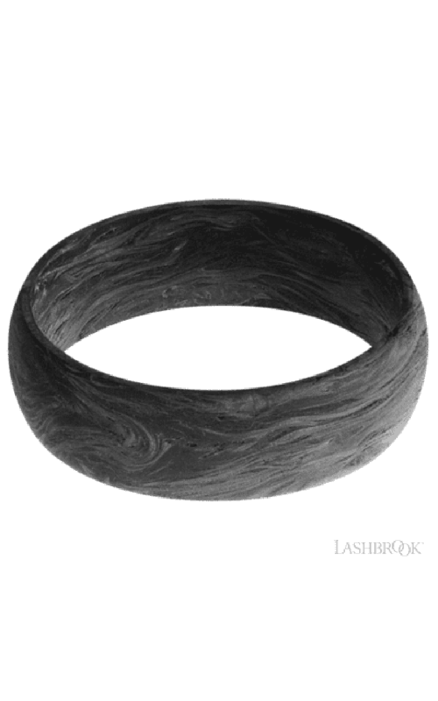 7 mm wide Domed Forged Carbon Fiber band featuring a Whiskey Barrel sleeve.
