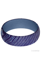 7 mm wide Domed Titanium Damascus band featuring a Crushed Orchid sleeve.