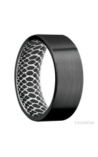 8 mm wide Flat Zirconium band featuring a White sleeve.