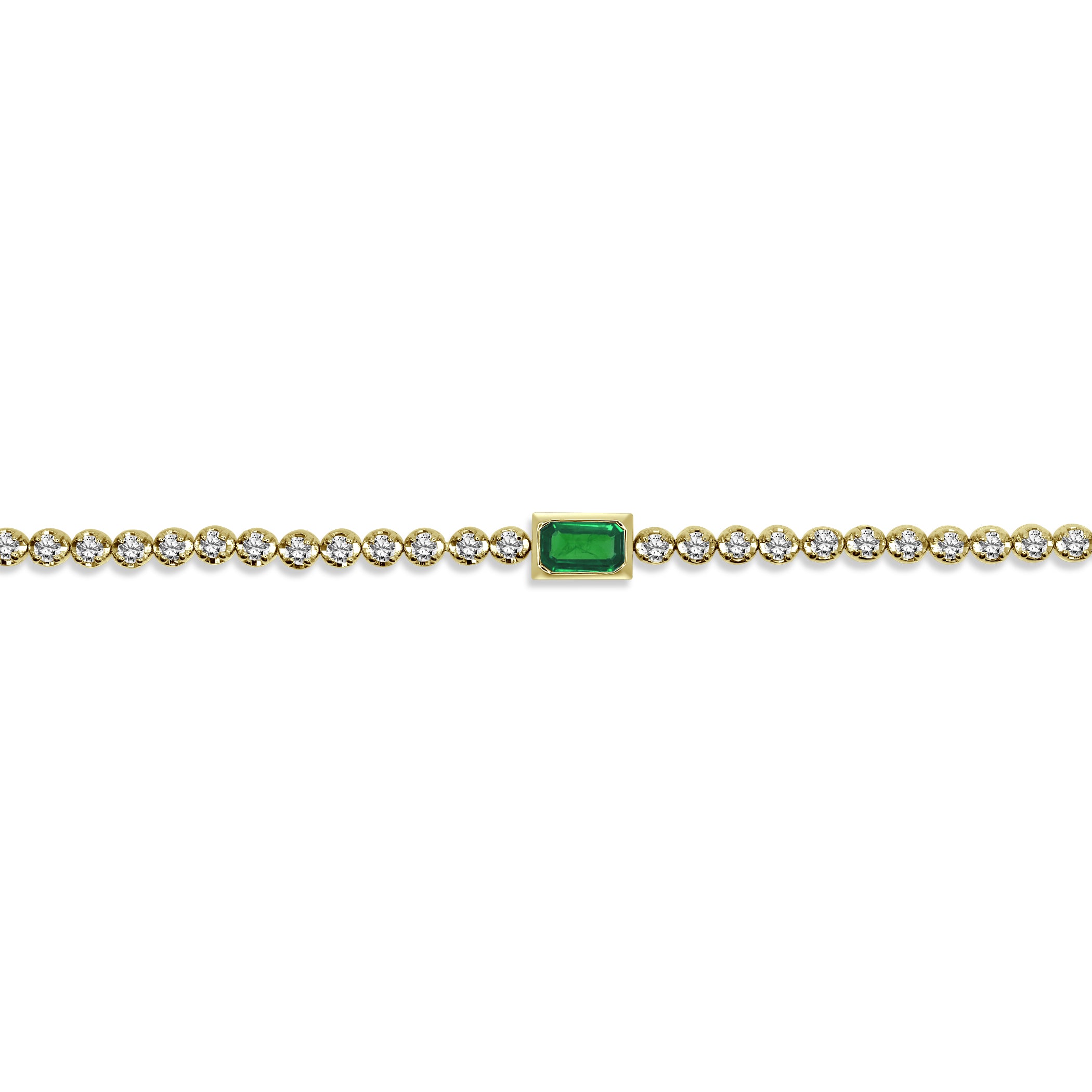 14Kt, Bracelets, Emerald, Diamond