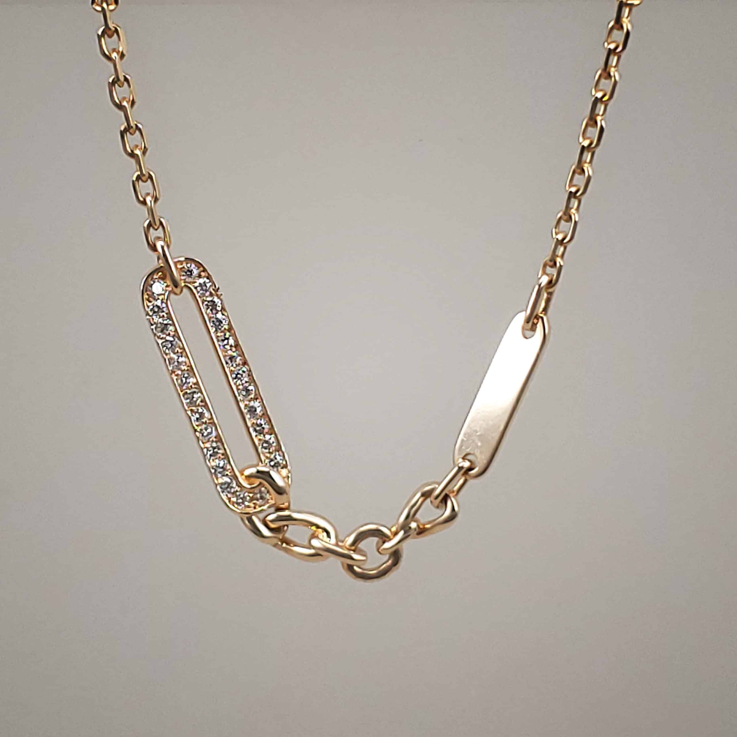14k Yellow Gold Diamond & Custom Link (engravable)