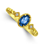 14Kt, Rings, London Blue Topaz, Diamond