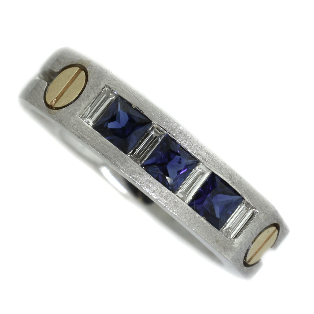 14Kt, Rings, Blue Sapphire, Diamond