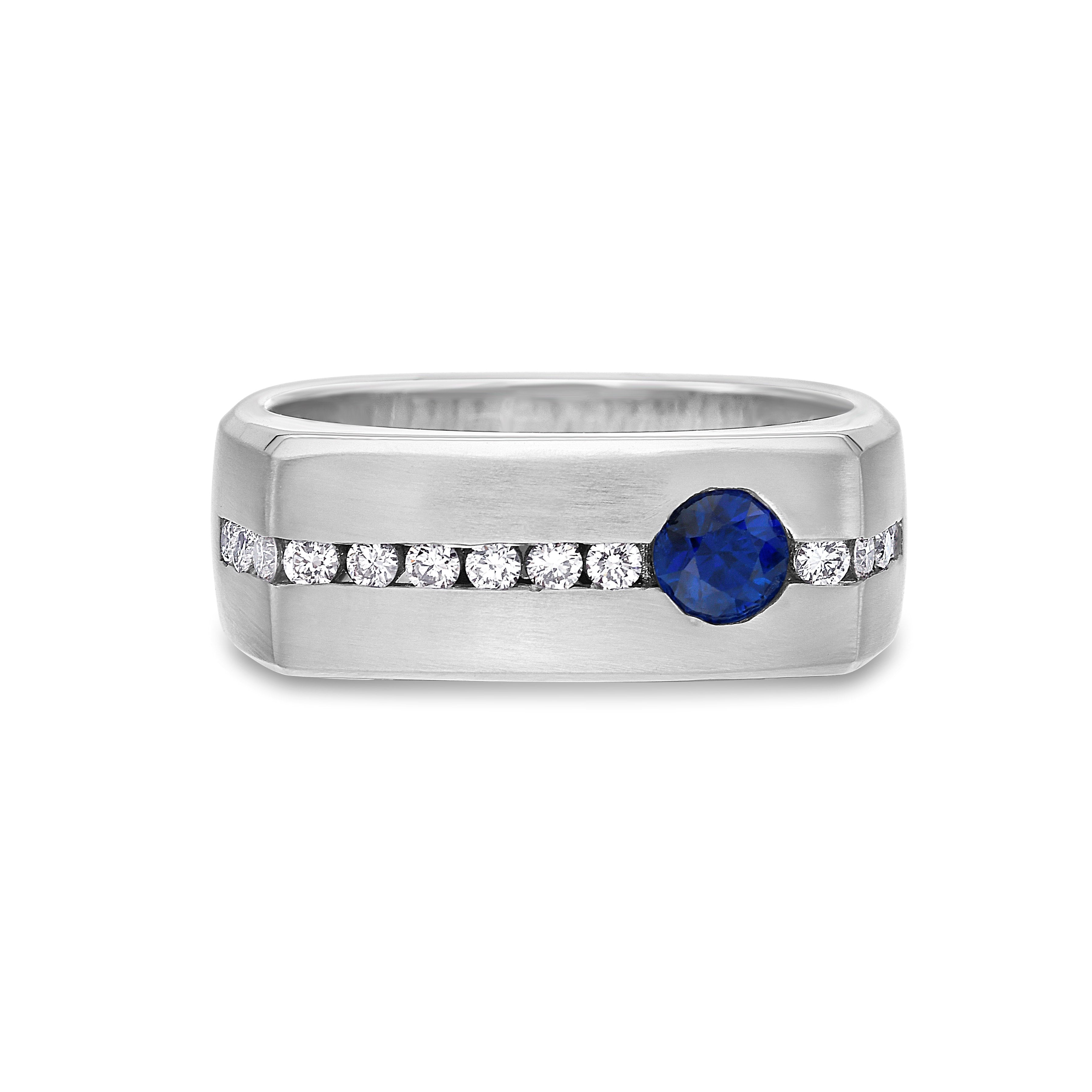 14Kt, Rings, Blue Sapphire, Diamond