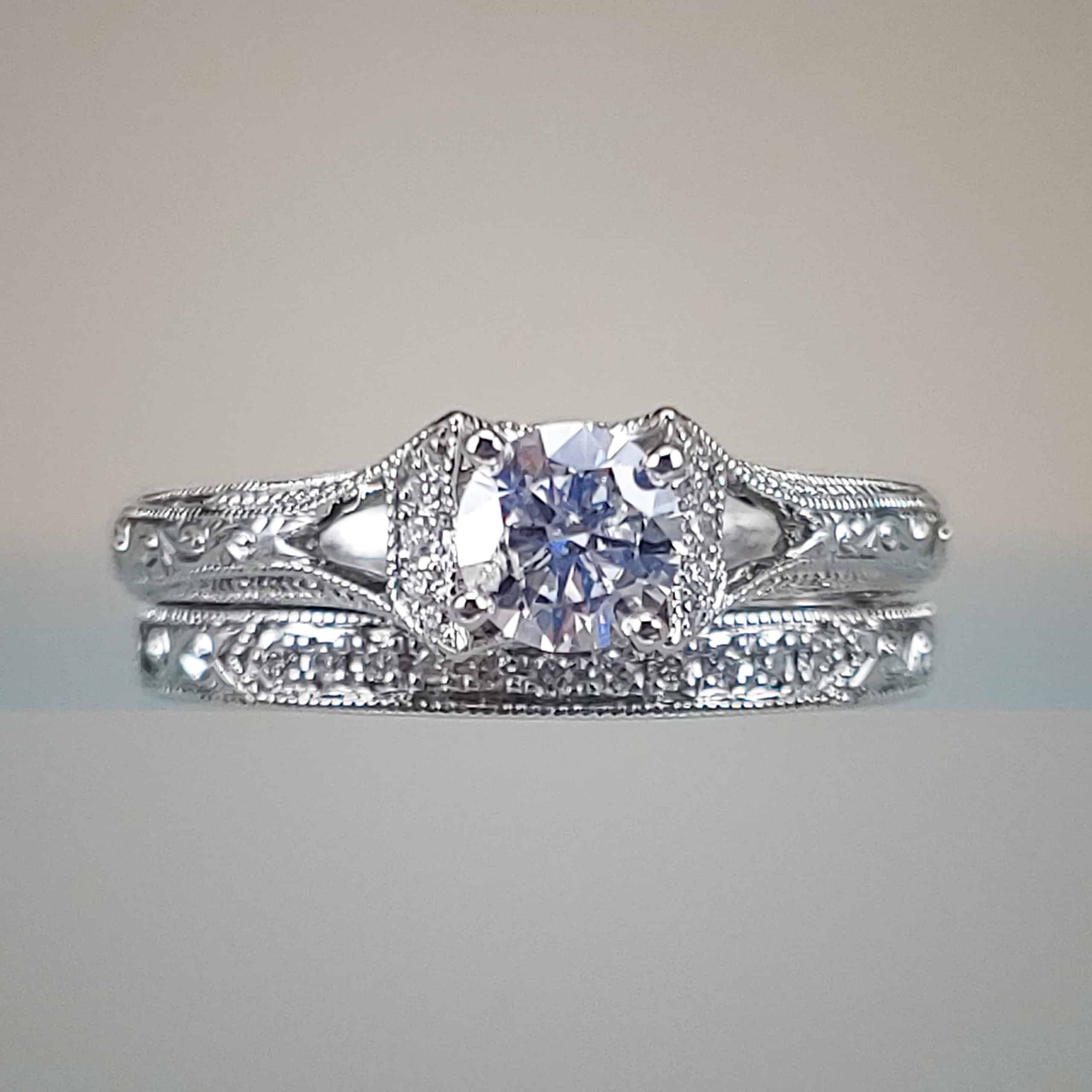 14K White Gold Neil Lane Engagement & Wedding Band Set