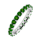 14K White Gold band with 23 Round Green Diamond having TCW-1.61