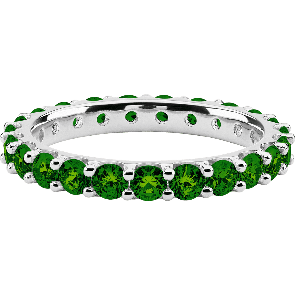 14K White Gold band with 23 Round Green Diamond having TCW-1.61