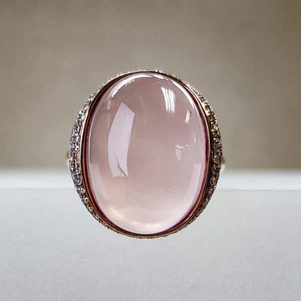 EFFY Signature 18.20ct Rose Quartz Diamond Ring