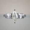 1ct Marquise Diamond Ring w Baguette Accent Diamonds on Shank