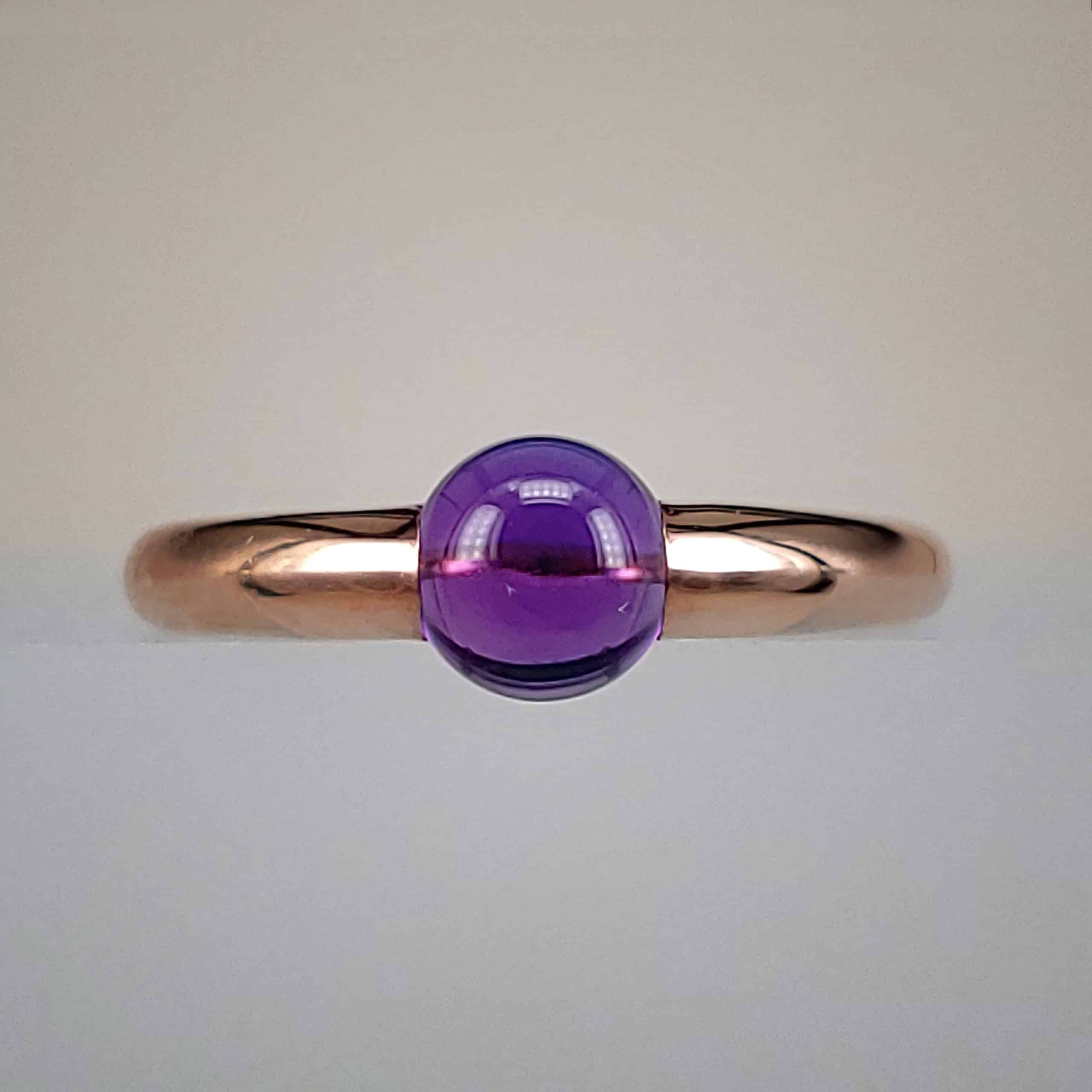 Detective Gezamenlijke selectie Humoristisch 14k Rose Gold Cabochon-Cut Amethyst Ring » Middleton Jewelers