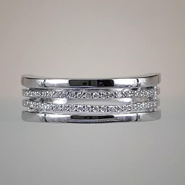 1/4 CTW Stacked Diamonds Wedding Band Engagement Ring